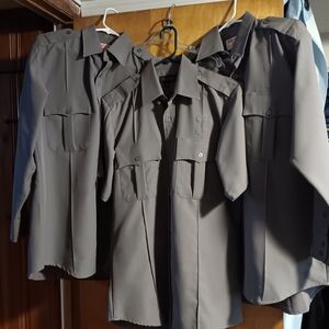 Lot of 3 pleated security uniform shirts